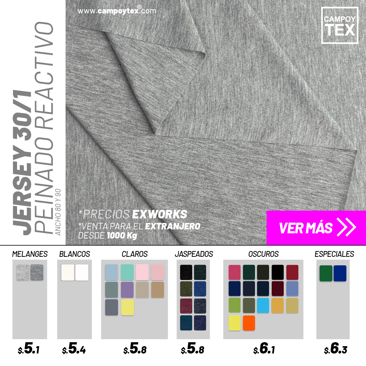 Jersey 30-1 Peinado Reactivo